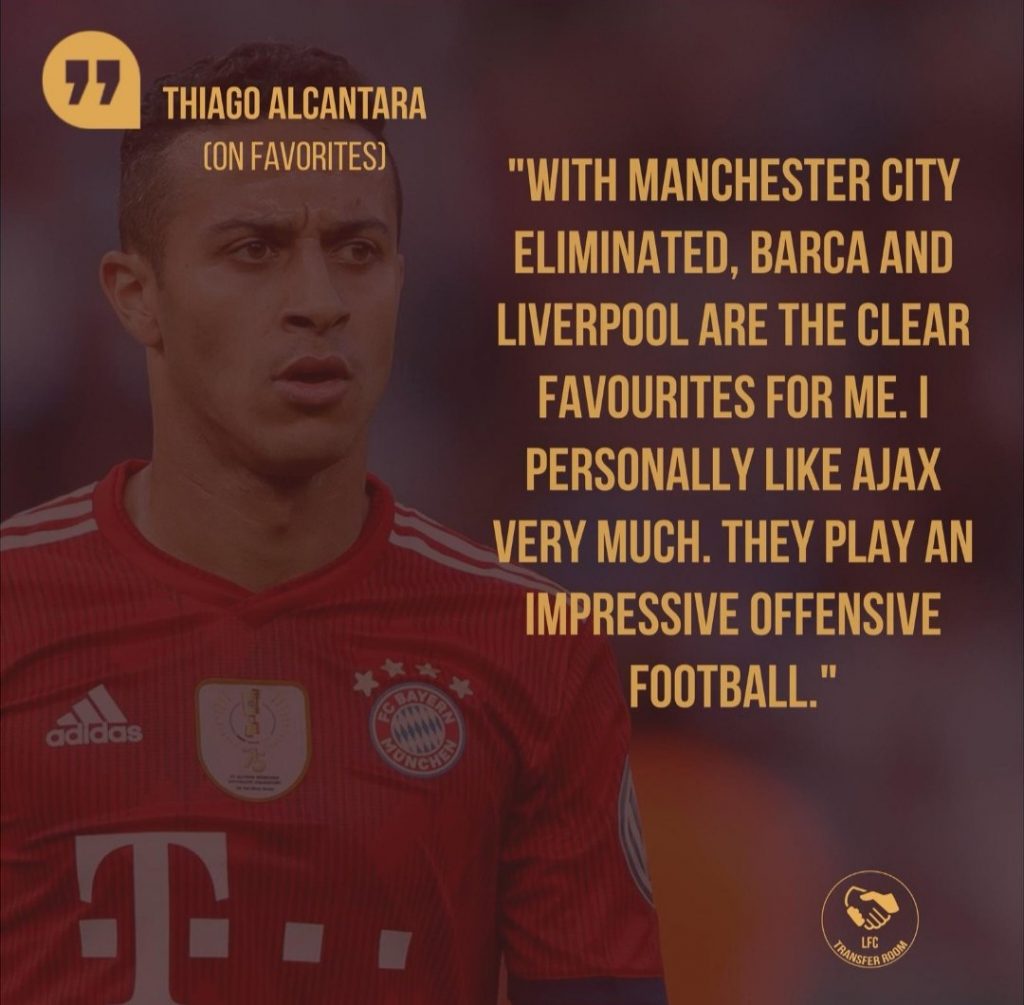 Thiago Alcantara Tinggalkan Bayern Munchen, Dani Gabung ke Liverpool